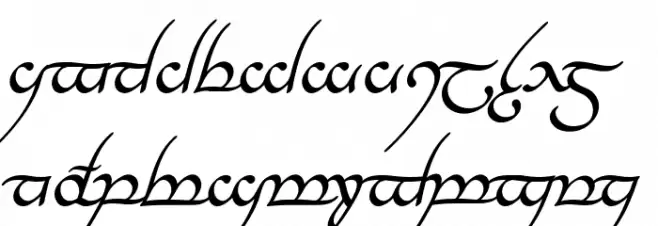 Tengwar Annatar Italic Caratteri MINUSCOLO