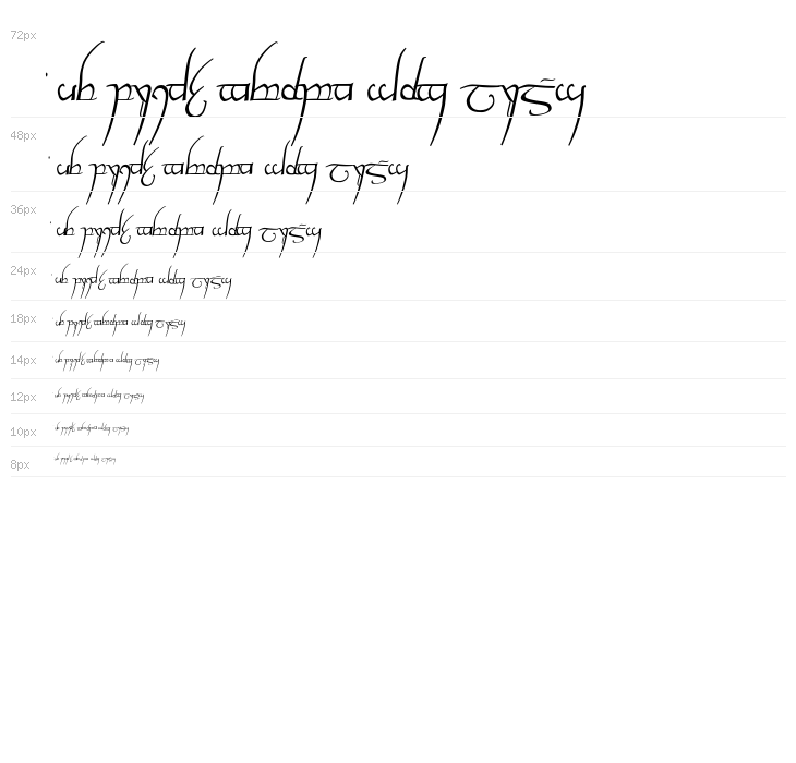 Tengwar Cursive Waterfall