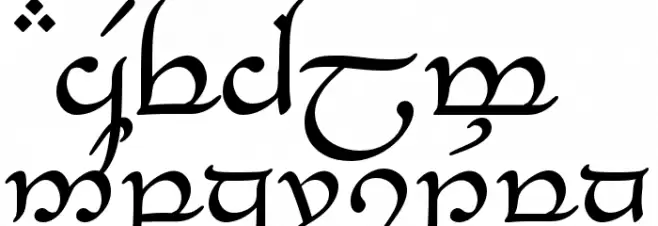 Tengwar-Elesil Normal फ़ॉन्ट लोअरकेस