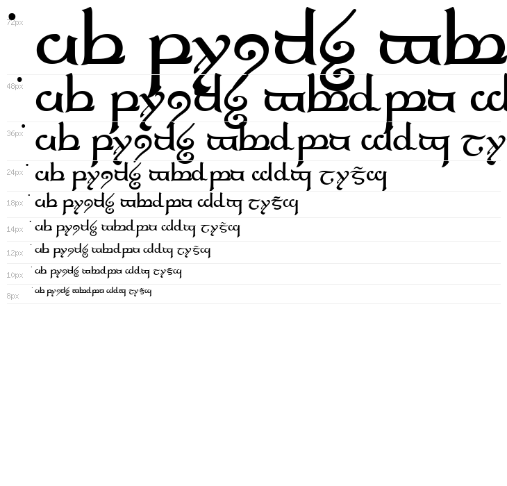 Tengwar Elfica Waterfall