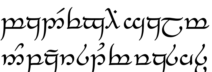 Tengwar Feanor Font LOWERCASE