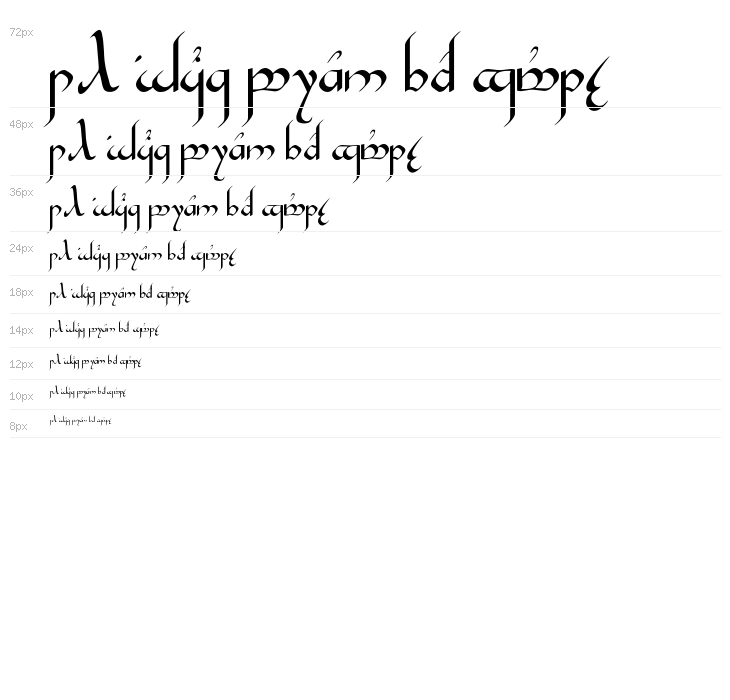 Tengwar Gandalf Medium Waterfall