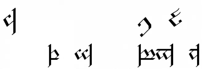Tengwar Noldor 1 Caratteri MAIUSCOLE