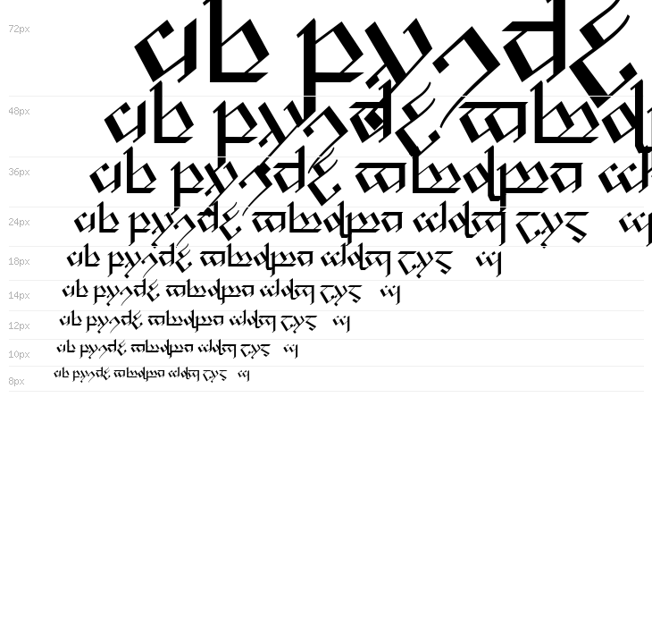 Tengwar Noldor 1 Waterfall