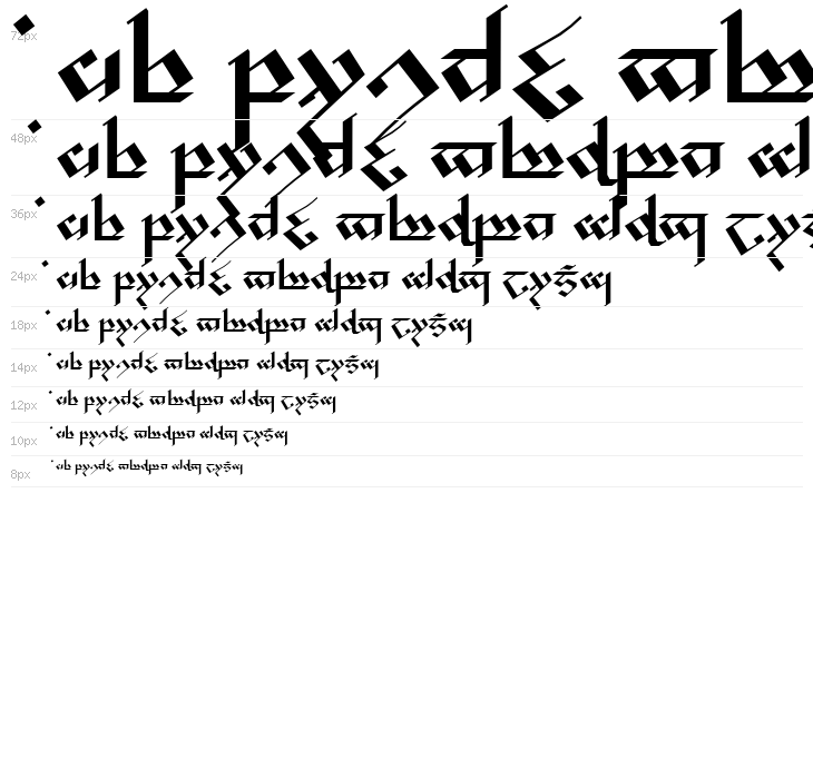 Tengwar Noldor Waterfall
