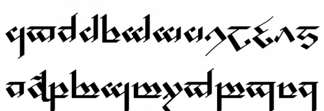 Tengwar Noldor फ़ॉन्ट लोअरकेस