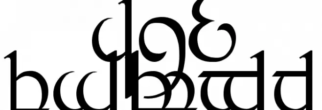 Tengwar Quenya 1 Шрифта ВЕРХНИЙ