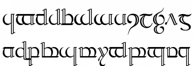 Tengwar Quenya 2 Caratteri MINUSCOLO