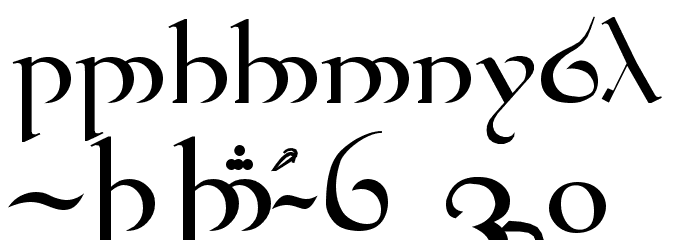 Tengwar Quenya Medium Font OTHER CHARS