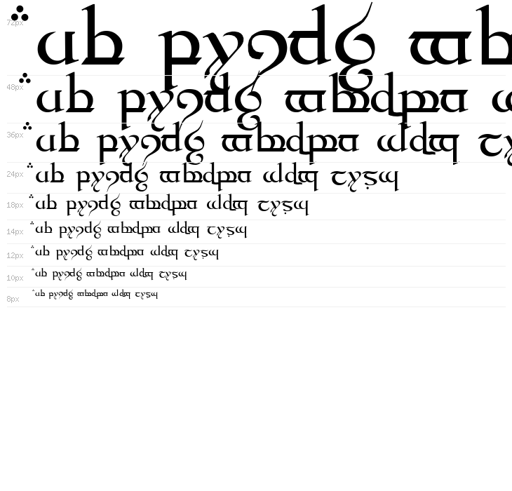 Tengwar Quenya Medium Waterfall