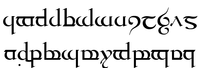 Tengwar Quenya Medium Font LOWERCASE