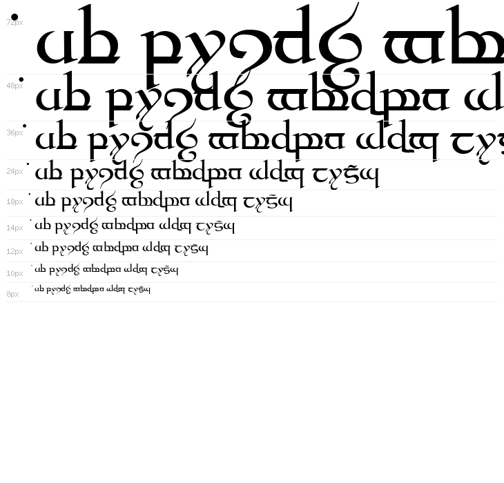 Tengwar Quenya Waterfall