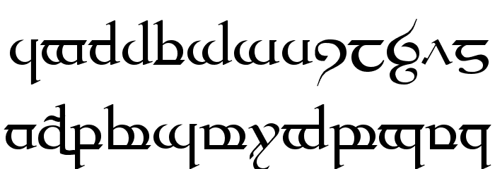 Tengwar Quenya Font LOWERCASE
