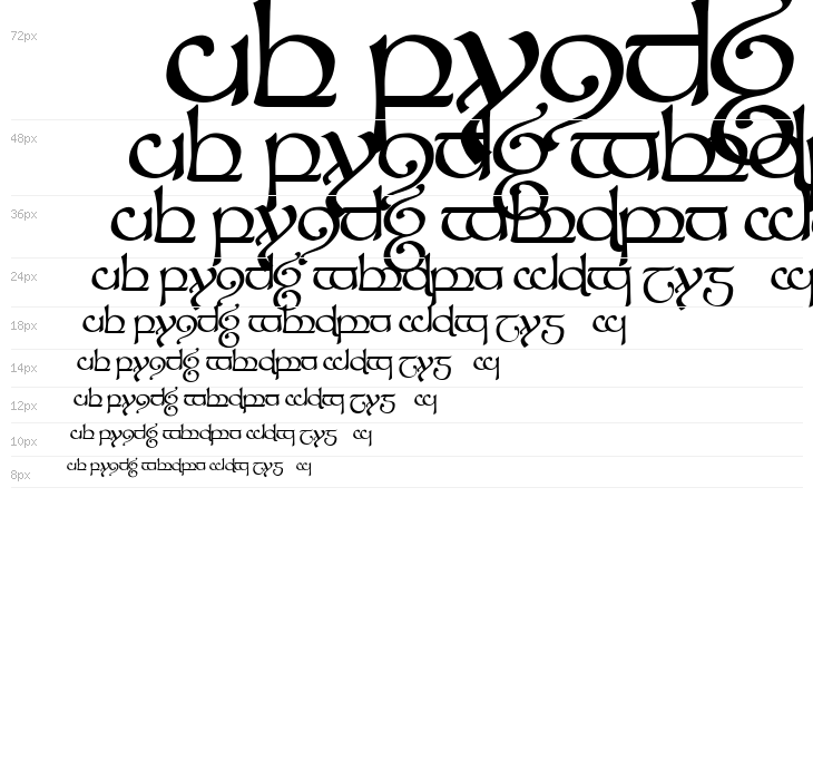 Tengwar Sindarin 1 Waterfall