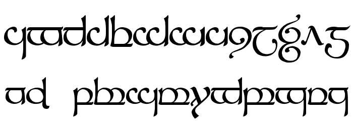 Tengwar Sindarin 1 Font LOWERCASE