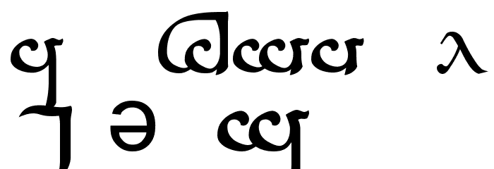 Tengwar Sindarin A Font LOWERCASE
