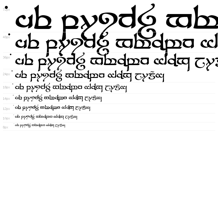 Tengwar Sindarin Waterfall