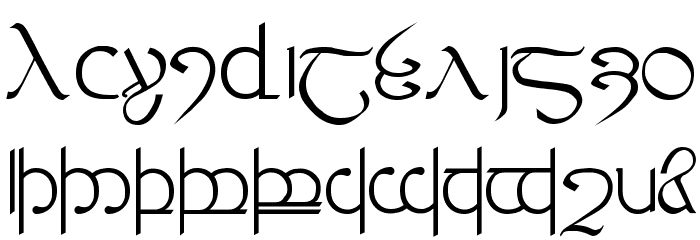 Tengwar ver. # 3 Font LOWERCASE