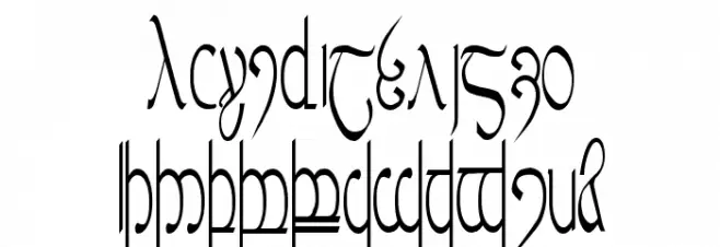 Tengwar ver. # 5 फ़ॉन्ट लोअरकेस