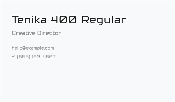Tenika 400 Regular Business Card