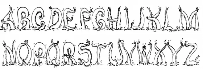 Tentacles Schriftart Groß