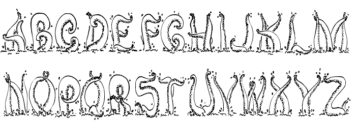 Tentacles Font LOWERCASE