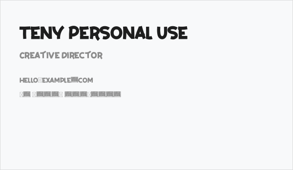 Teny Personal Use Business Card