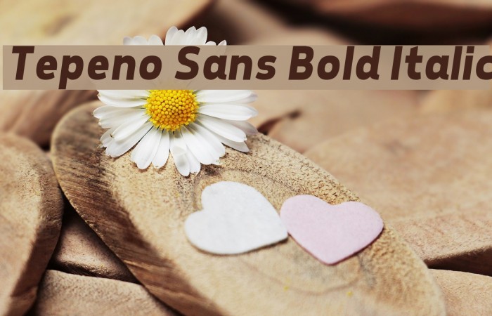 Tepeno Sans Bold Italic Font examples