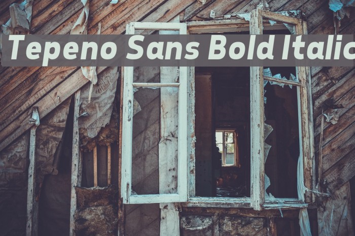 Tepeno Sans Bold Italic Font examples