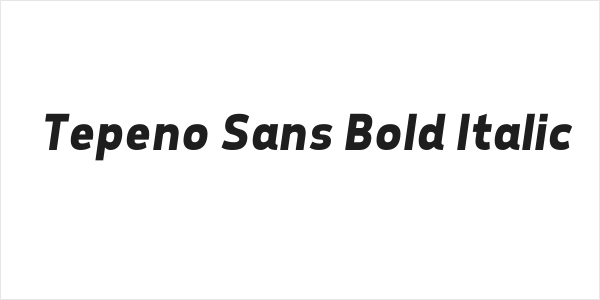 Tepeno Sans Bold Italic Logo