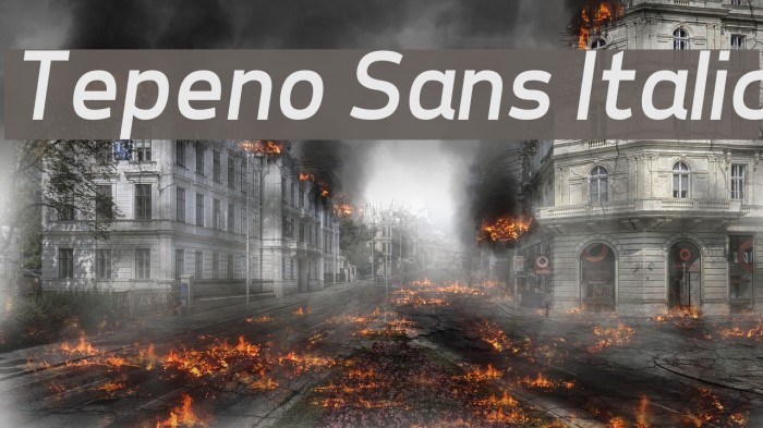 Tepeno Sans Italic Font examples