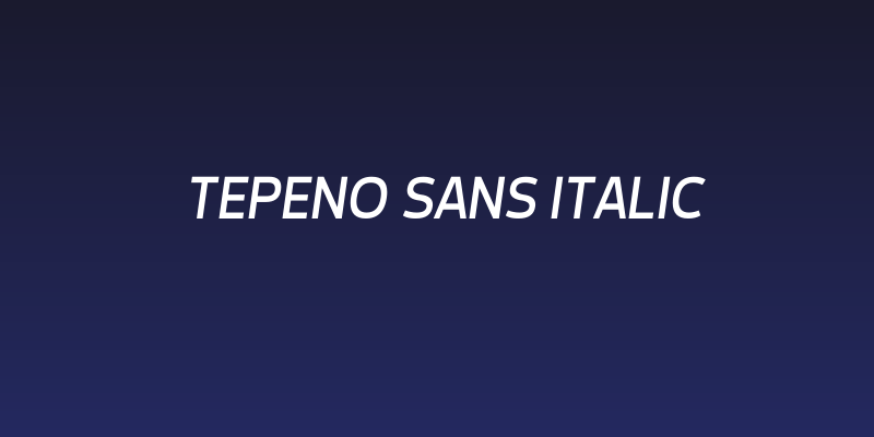 Tepeno Sans Italic Social Header