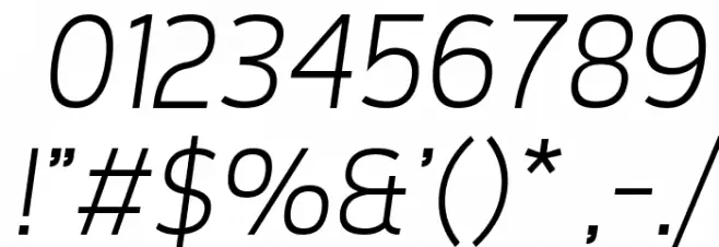 Tepeno Sans Light Italic Font OTHER CHARS