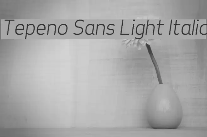 Tepeno Sans Light Italic Font examples