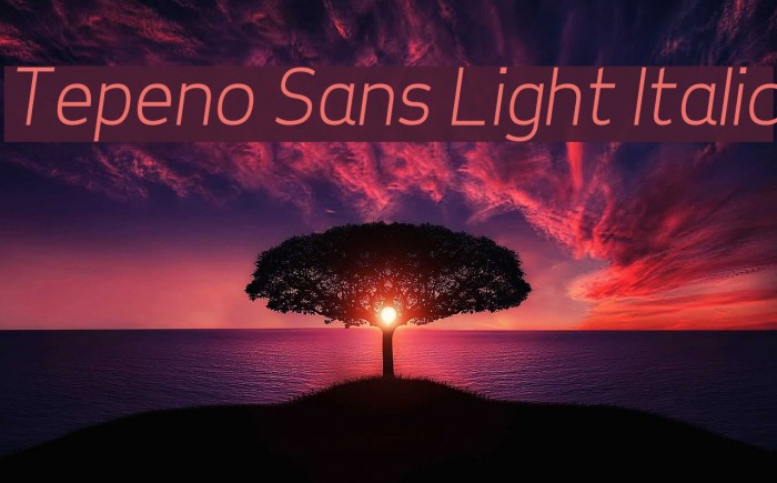 Tepeno Sans Light Italic Font examples