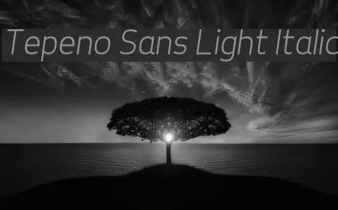 Tepeno Sans Light Italic Font examples