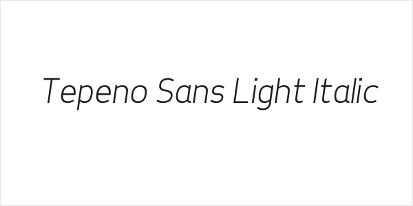 Tepeno Sans Light Italic Logo