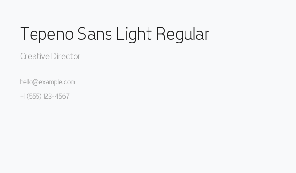 Tepeno Sans Light Regular Business Card
