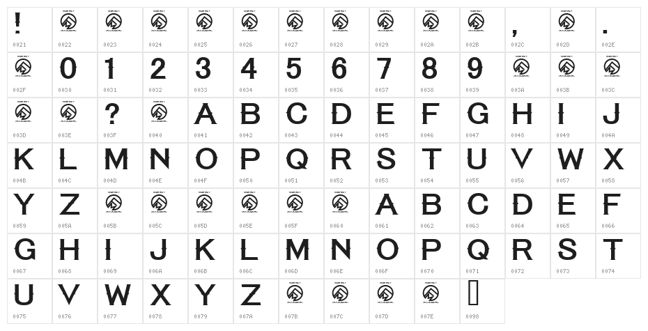 Tequila Sunrise Regular Character Map