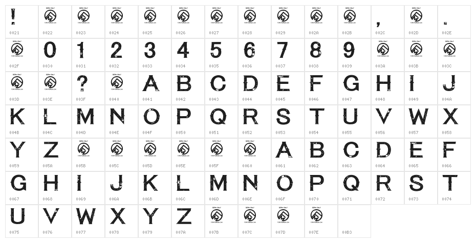 TequilaSunset-Regular Character Map