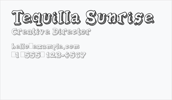 Tequilla Sunrise Business Card