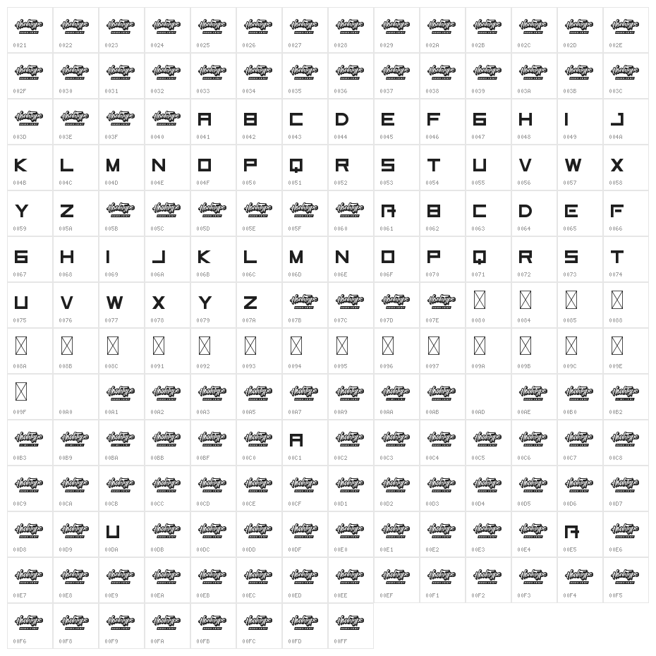 Terabite Demo Character Map