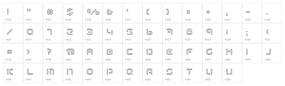 Term-RegDdd Character Map