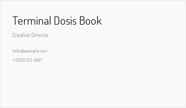 Terminal Dosis Book Business Card