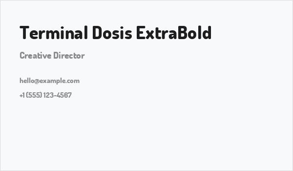 Terminal Dosis ExtraBold Business Card