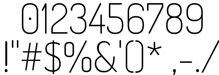 Terminal Dosis ExtraLight Font OTHER CHARS