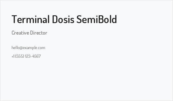 Terminal Dosis SemiBold Business Card