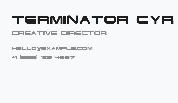 Terminator Cyr Semi-expanded Bold Business Card
