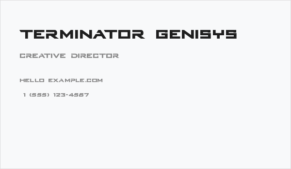 Terminator Genisys Business Card