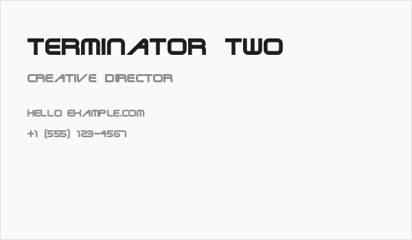 Terminator Two Business Card